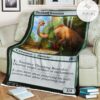 Game Mtg Magic The Gathering M21 209 Thrashing Brontodon Fleece Blanket