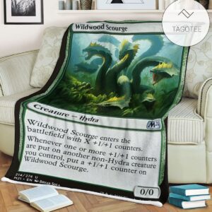 Game Mtg Magic The Gathering M21 214 Wildwood Scourge Fleece Blanket