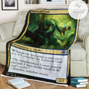 Game Mtg Magic The Gathering M21 221 Lorescale Coatl Fleece Blanket