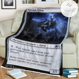 Game Mtg Magic The Gathering M21 230 Epitaph Golem Fleece Blanket Tagotee