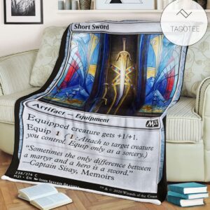 Game Mtg Magic The Gathering M21 236 Short Sword Fleece Blanket