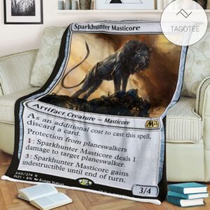 Game Mtg Magic The Gathering M21 240 Sparkhunter Masticore Fleece Blanket