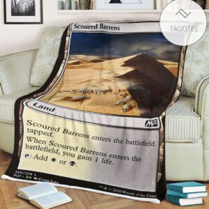 Game Mtg Magic The Gathering M21 250 Scoured Barrens Fleece Blanket