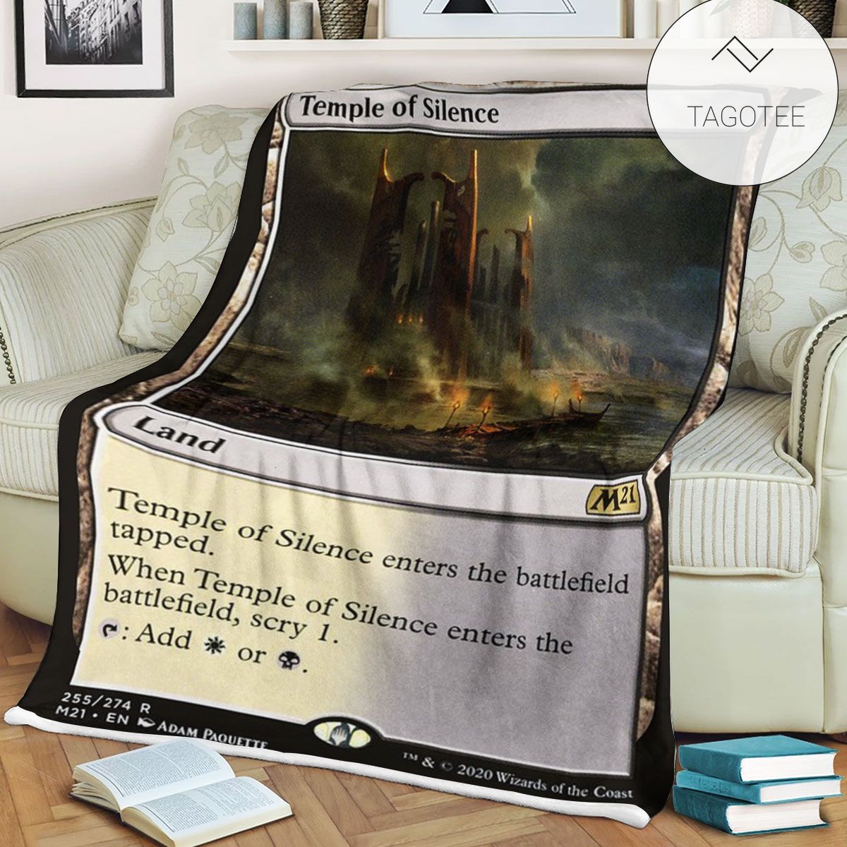 Game Mtg Magic The Gathering M21 255 Temple Of Silence Fleece Blanket Game Mtg Magic The Gathering M21 255 Temple Of Silence Fleece Blanket
