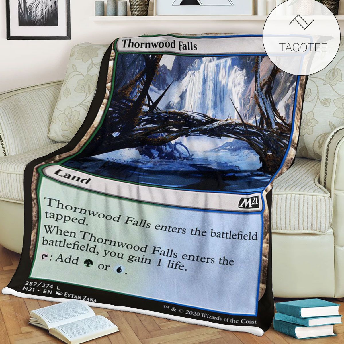Game Mtg Magic The Gathering M21 257 Thornwood Falls Fleece Blanket Game Mtg Magic The Gathering M21 257 Thornwood Falls Fleece Blanket