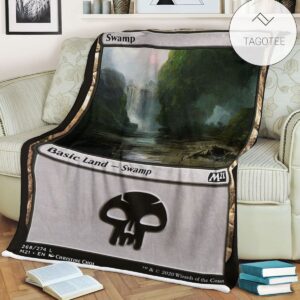 Game Mtg Magic The Gathering M21 268 Swamp Fleece Blanket