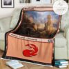 Game Mtg Magic The Gathering M21 269 Mountain Fleece Blanket