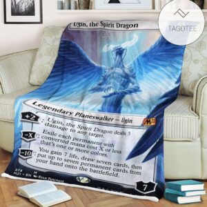 Game Mtg Magic The Gathering M21 279 Ugin The Spirit Dragon Fleece Blanket