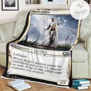 Game Mtg Magic The Gathering M21 287 Basri S Acolyte Fleece Blanket Tagotee
