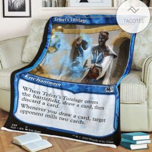 Game Mtg Magic The Gathering M21 296 Teferi S Tutelage Fleece Blanket Tagotee