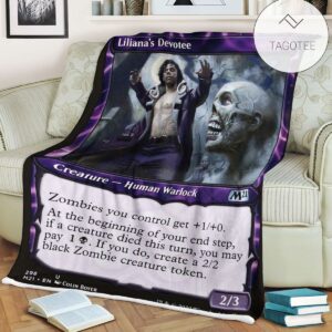 Game Mtg Magic The Gathering M21 298 Liliana S Devotee Fleece Blanket