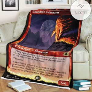 Game Mtg Magic The Gathering M21 302 Chandra S Incinerator Fleece Blanket Tagotee