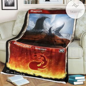 Game Mtg Magic The Gathering M21 312 Mountain Fleece Blanket