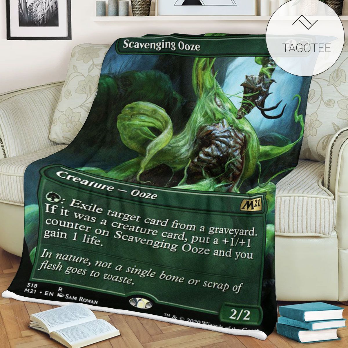 Game Mtg Magic The Gathering M21 318 Scavenging Ooze Fleece Blanket Game Mtg Magic The Gathering M21 318 Scavenging Ooze Fleece Blanket