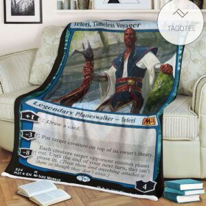 Game Mtg Magic The Gathering M21 324 Teferi Timeless Voyager Fleece Blanket Tagotee