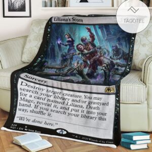 Game Mtg Magic The Gathering M21 329 Liliana S Scorn Fleece Blanket Tagotee