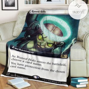 Game Mtg Magic The Gathering M21 346 Runed Halo Fleece Blanket