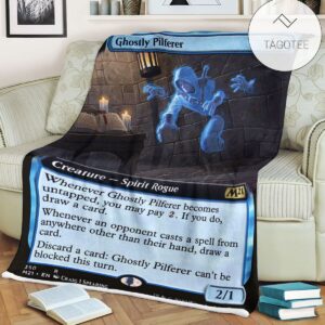Game Mtg Magic The Gathering M21 350 Ghostly Pilferer Fleece Blanket Tagotee