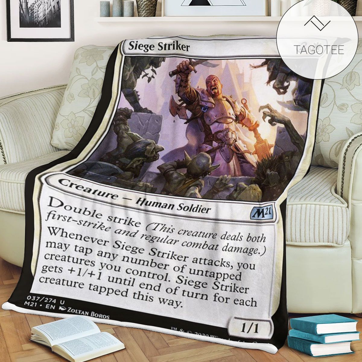 Game Mtg Magic The Gathering M21 37 Siege Striker Fleece Blanket Game Mtg Magic The Gathering M21 37 Siege Striker Fleece Blanket