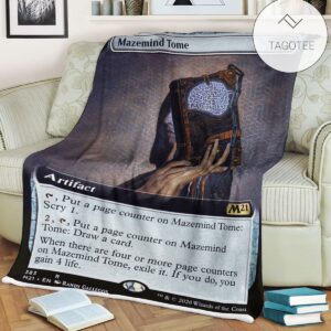 Game Mtg Magic The Gathering M21 383 Mazemind Tome Fleece Blanket