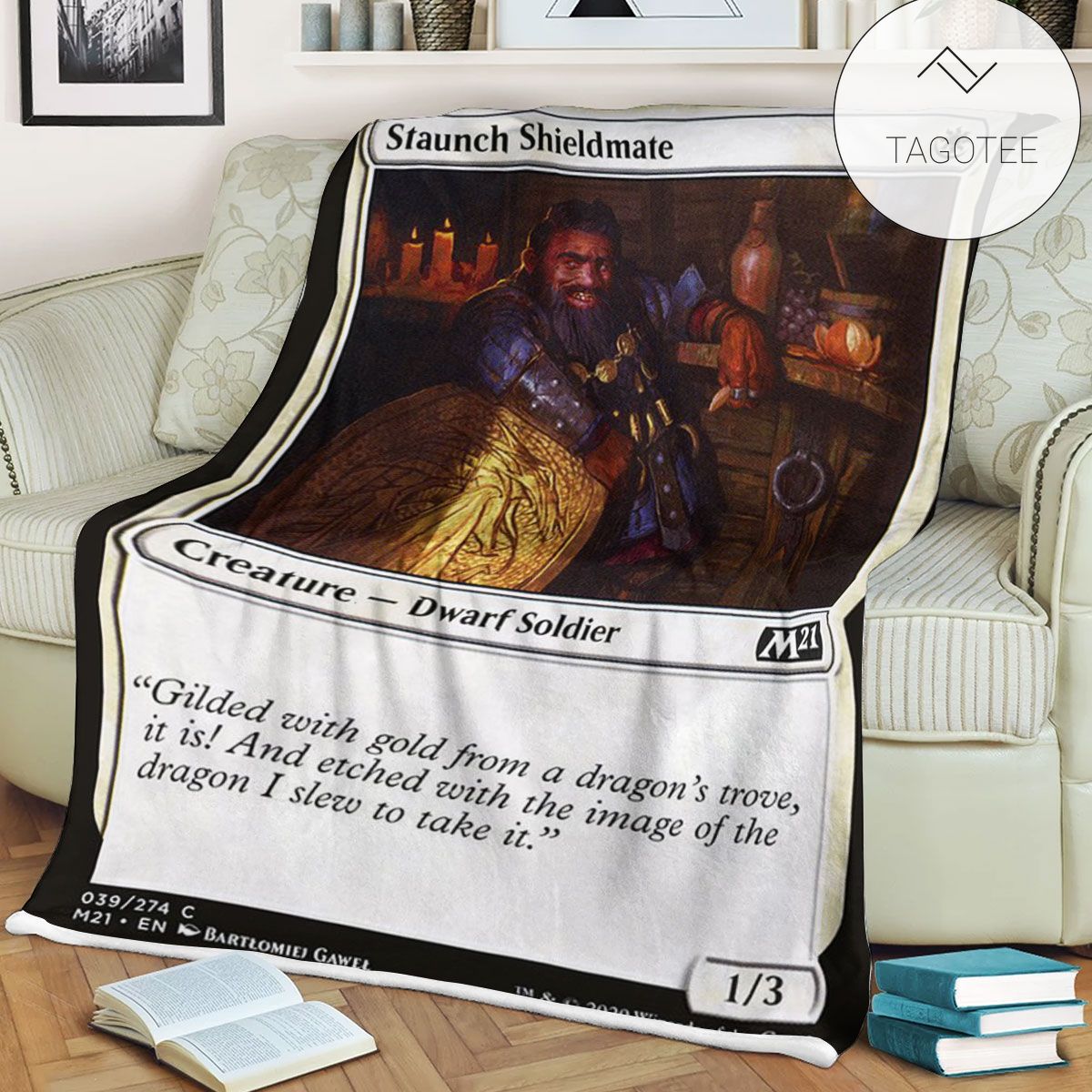 Game Mtg Magic The Gathering M21 39 Staunch Shieldmate Fleece Blanket Game Mtg Magic The Gathering M21 39 Staunch Shieldmate Fleece Blanket