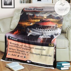 Game Mtg Magic The Gathering M21 391 Temple Of Triumph Fleece Blanket