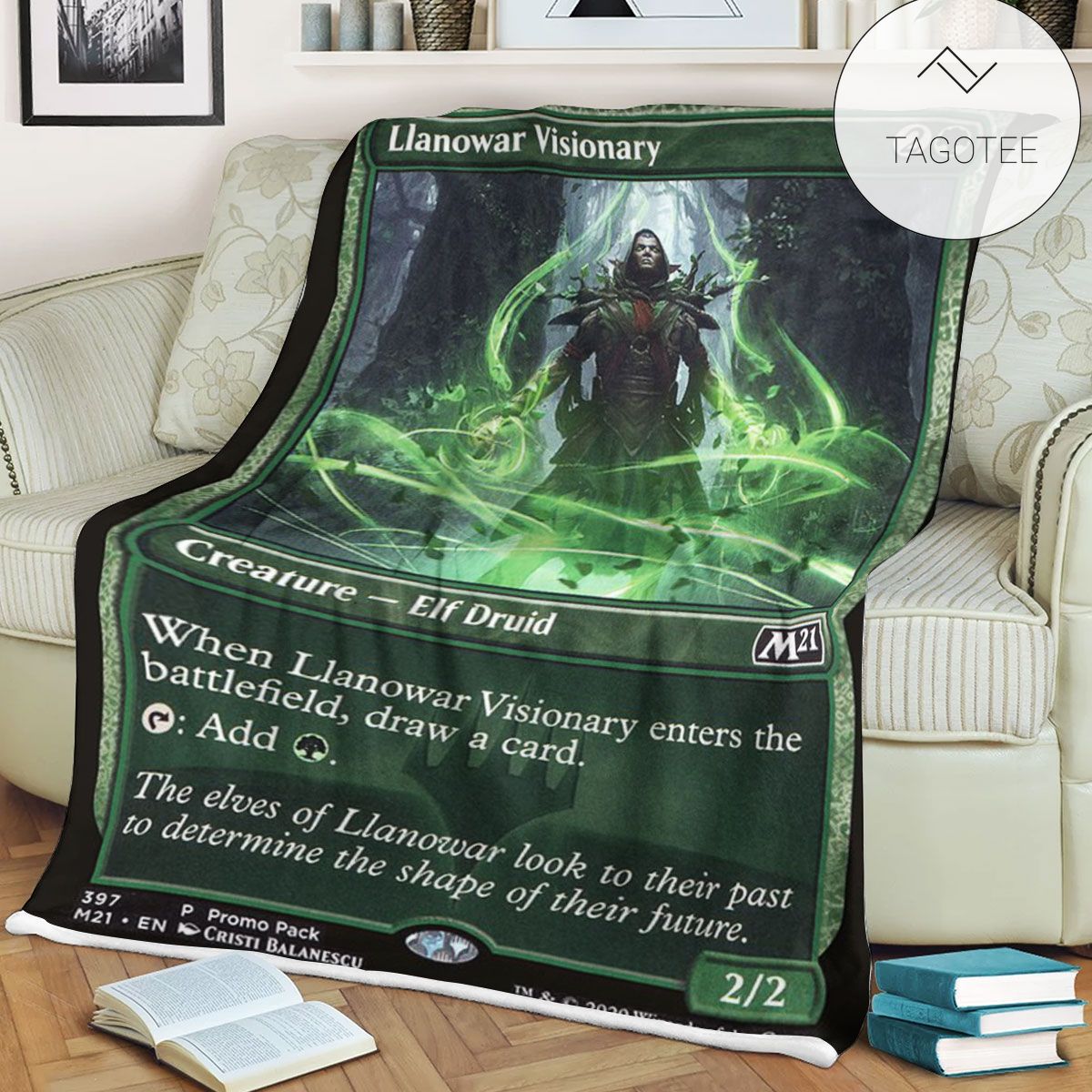 Game Mtg Magic The Gathering M21 397 Llanowar Visionary Fleece Blanket Tagotee Game Mtg Magic The Gathering M21 397 Llanowar Visionary Fleece Blanket Tagotee