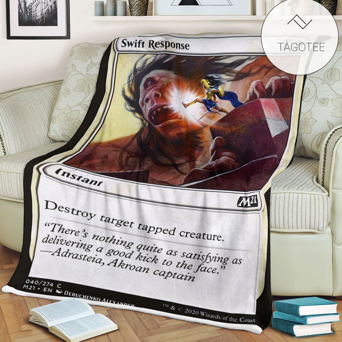 Game Mtg Magic The Gathering M21 40 Swift Response Fleece Blanket Game Mtg Magic The Gathering M21 40 Swift Response Fleece Blanket
