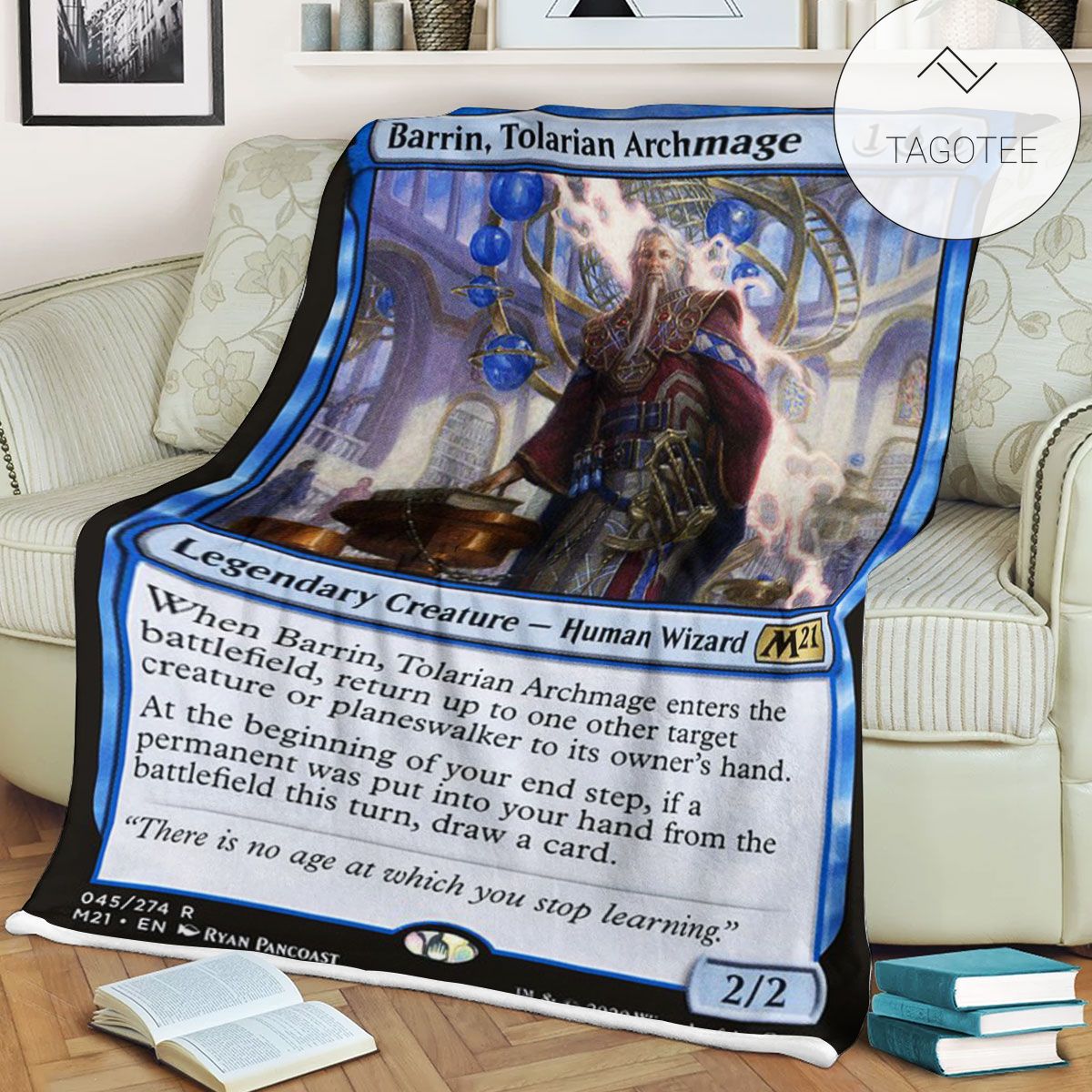 Game Mtg Magic The Gathering M21 45 Barrin Tolarian Archmage Fleece Blanket Game Mtg Magic The Gathering M21 45 Barrin Tolarian Archmage Fleece Blanket
