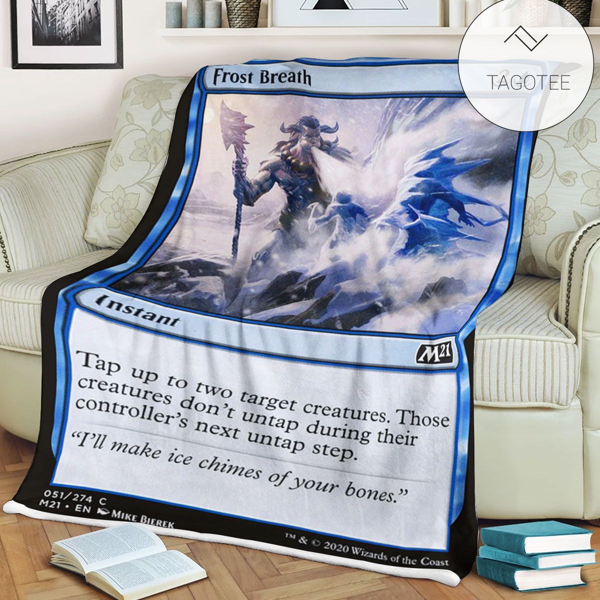 Game Mtg Magic The Gathering M21 51 Frost Breath Fleece Blanket Game Mtg Magic The Gathering M21 51 Frost Breath Fleece Blanket
