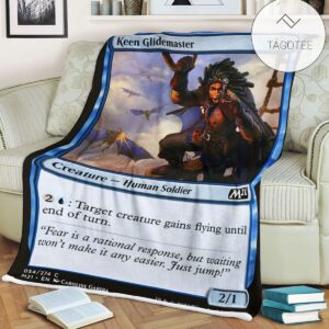 Game Mtg Magic The Gathering M21 54 Keen Glidemaster Fleece Blanket Tagotee