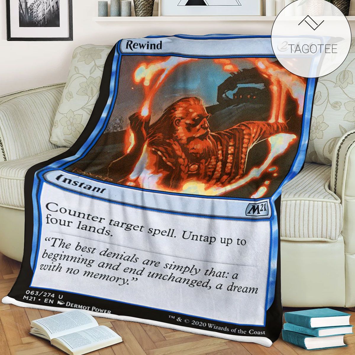 Game Mtg Magic The Gathering M21 63 Rewind Fleece Blanket Game Mtg Magic The Gathering M21 63 Rewind Fleece Blanket