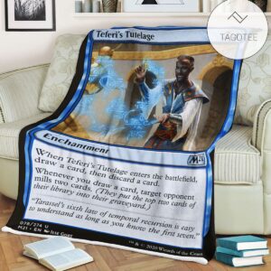 Game Mtg Magic The Gathering M21 78 Teferi S Tutelage Fleece Blanket Tagotee