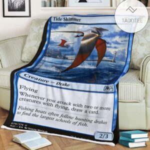 Game Mtg Magic The Gathering M21 79 Tide Skimmer Fleece Blanket