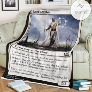 Game Mtg Magic The Gathering M21 8 Basri S Acolyte Fleece Blanket