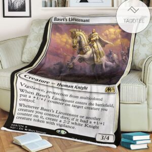 Game Mtg Magic The Gathering M21 9 Basri S Lieutenant Fleece Blanket Tagotee