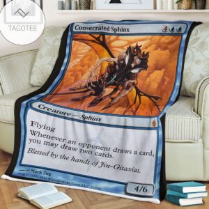 Game Mtg Magic The Gathering Mbs 21 Consecrated Sphinx Fleece Blanket