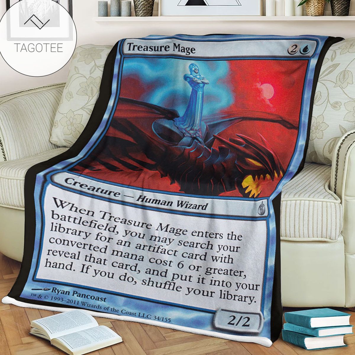 Game Mtg Magic The Gathering Mbs 34 Treasure Mage Fleece Blanket Game Mtg Magic The Gathering Mbs 34 Treasure Mage Fleece Blanket