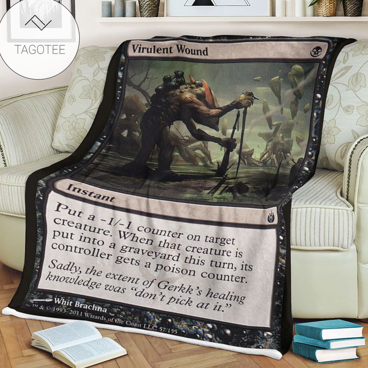 Game Mtg Magic The Gathering Mbs 57 Virulent Wound Fleece Blanket Game Mtg Magic The Gathering Mbs 57 Virulent Wound Fleece Blanket