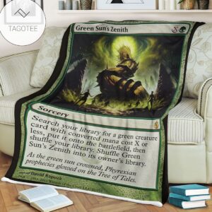Game Mtg Magic The Gathering Mbs 81 Green Sun S Zenith Fleece Blanket