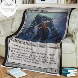 Game Mtg Magic The Gathering Mbs 99 Blightsteel Colossus Fleece Blanket
