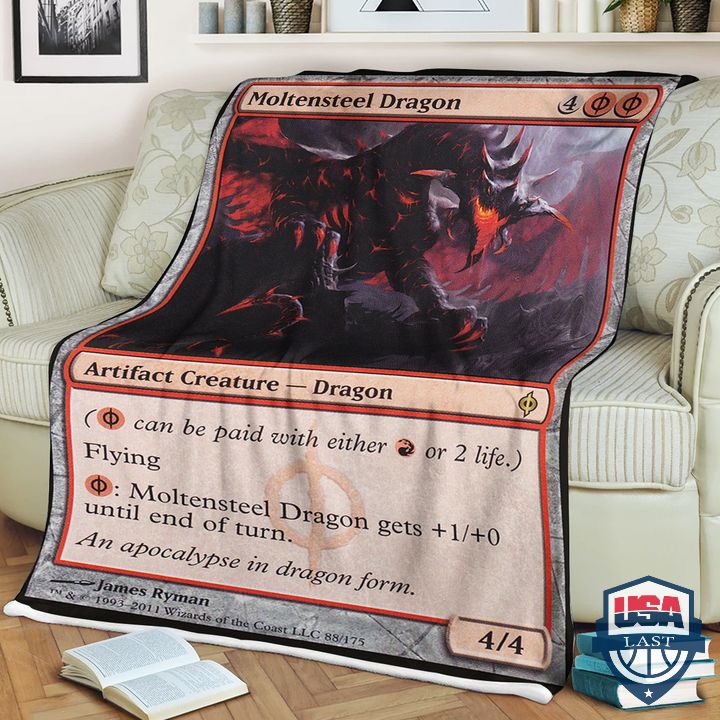 Game Mtg Moltensteel Dragon Fleece Blanket Game Mtg Moltensteel Dragon Fleece Blanket