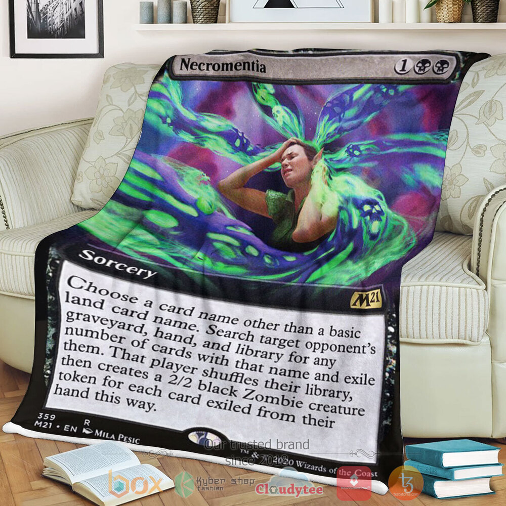Game Mtg Necromentia Fleece Blanket Game Mtg Necromentia Fleece Blanket