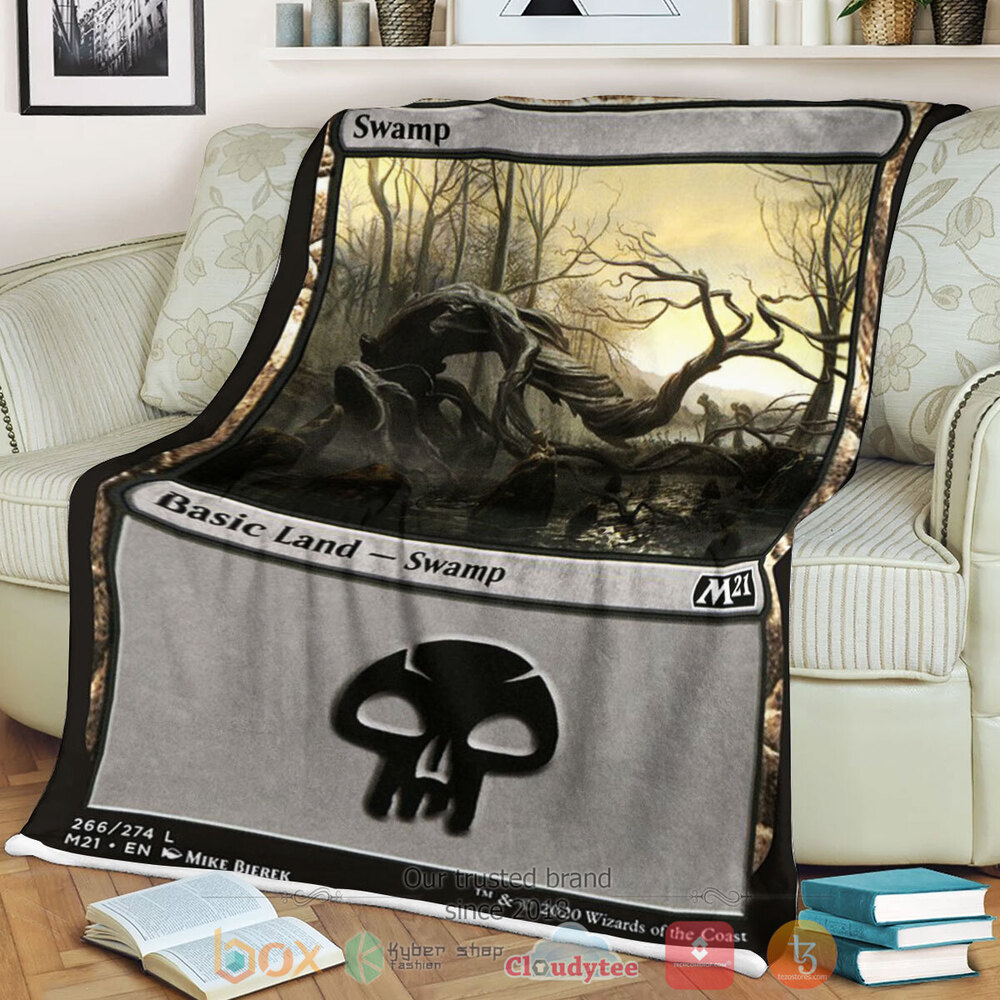 Game Mtg Swamp Fleece Blanket Game Mtg Swamp Fleece Blanket