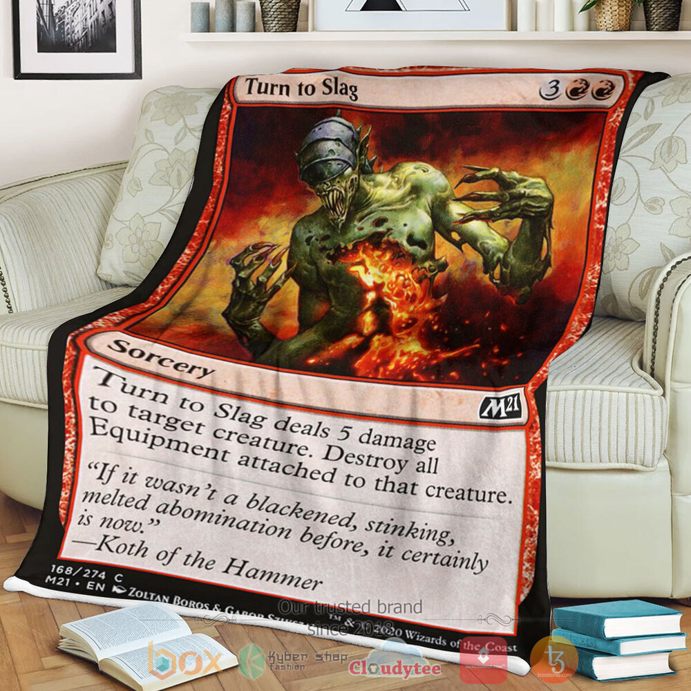 Game Mtg Turn To Slag Fleece Blanket Game Mtg Turn To Slag Fleece Blanket