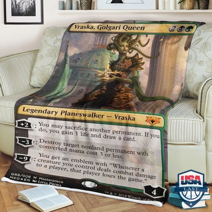 Game Mtg Vraska Golgari Queen Fleece Blanket Game Mtg Vraska Golgari Queen Fleece Blanket