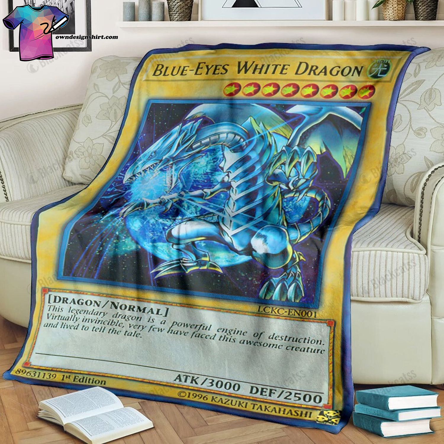 Game Yu Gi Oh Blue Eyes White Dragon Full Print Soft Blanket Game Yu Gi Oh Blue Eyes White Dragon Full Print Soft Blanket