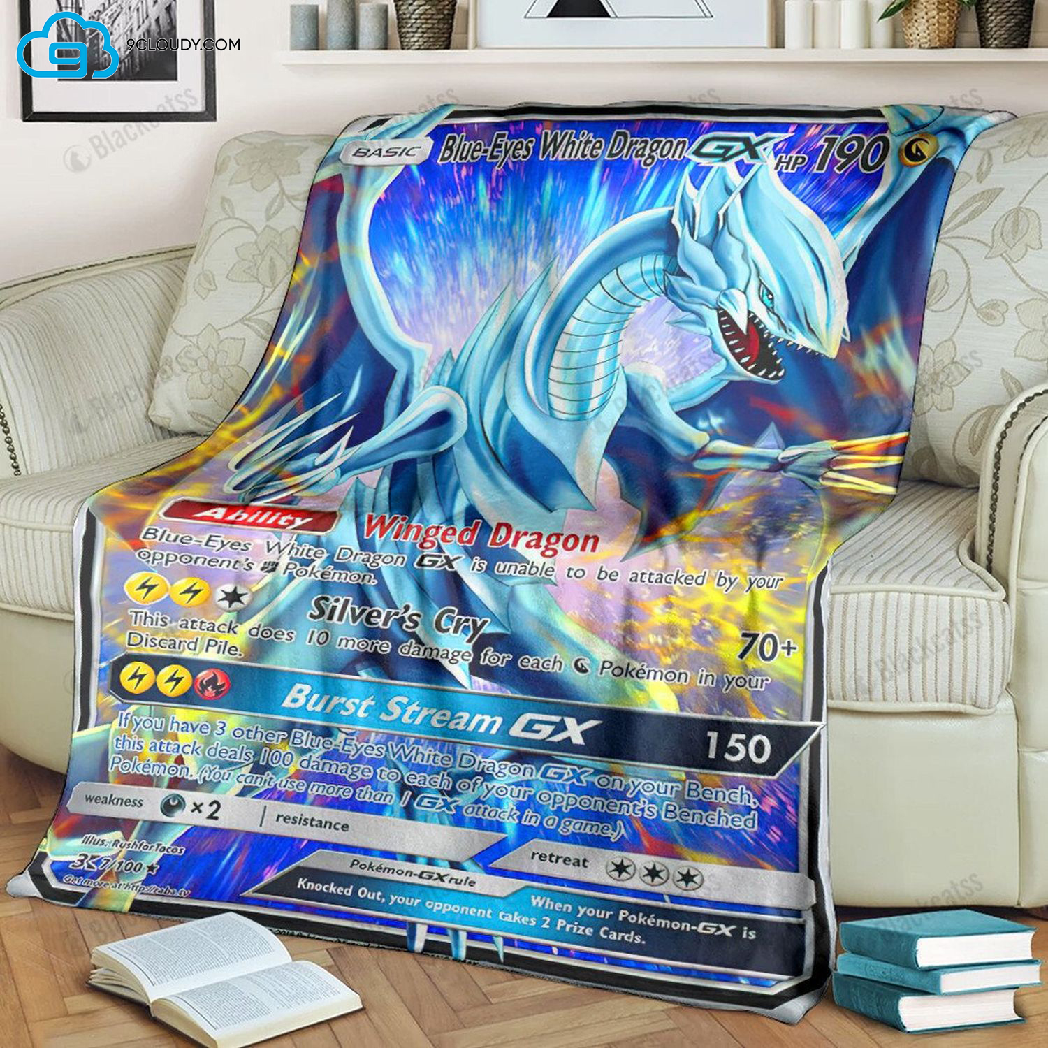 Game Yu Gi Oh Blue Eyes White Dragon Gx Soft Blanket Game Yu Gi Oh Blue Eyes White Dragon Gx Soft Blanket