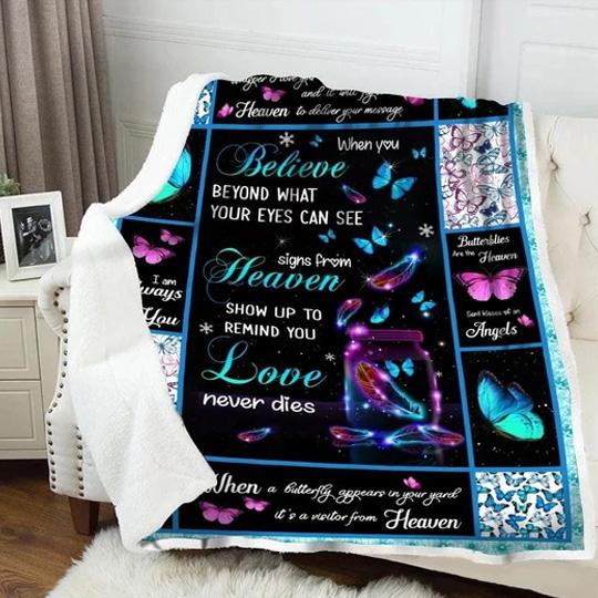 Gift From Heaven Whisper I Love You To A Butterfly Fleece Blanket Gift From Heaven Whisper I Love You To A Butterfly Fleece Blanket