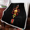 Gucci 3D Illusion Snake Hive Pattern Black Fleece Blanket